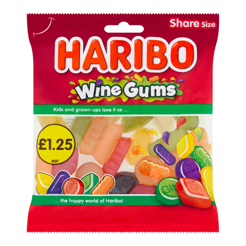 HARIBO WINE GUMS BAG PMP £1.25 140G