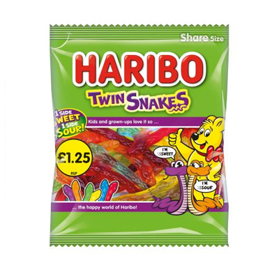 HARIBO TWIN SNAKES BAG PMP £1.25 140G