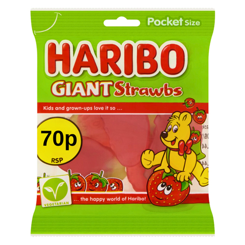 HARIBO GIANT STRAWBS PMP 70P 60G