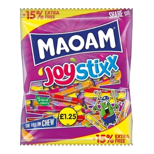 MAOAM JOYSTIXX +15% EXTRA FREE BAG PMP £1.25 161G