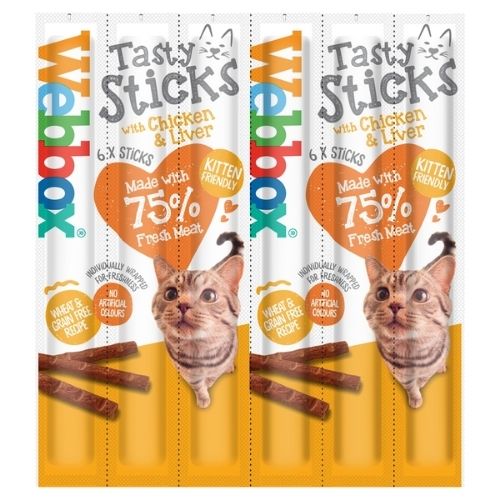 WEBBOX CAT TASTY STICKS WITH CHICKEN & LIVER 6S