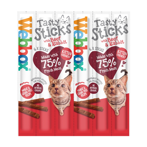WEBBOX CAT TASTY STICKS WITH BEEF & RABBIT 6STK