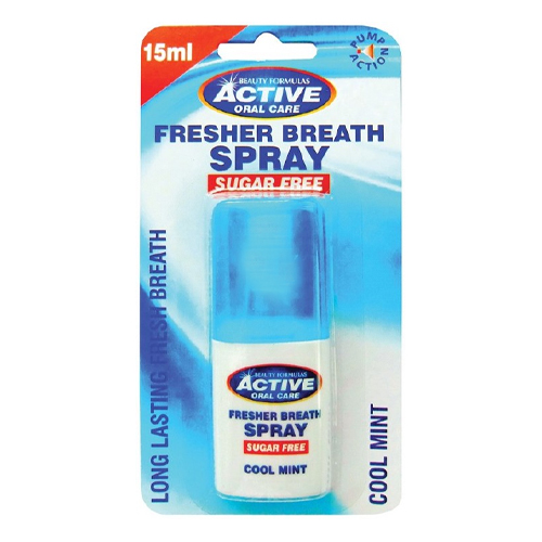 ACTIVE ORAL CARE ACTIVE SUGAR FREE COOL MINT FRESH BREATH PUMP SPRAY 15ML