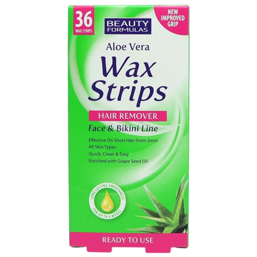 BEAUTY FORMULAS COLD WAX STRIPS FOR FACE AND BIKINI LINE 36S