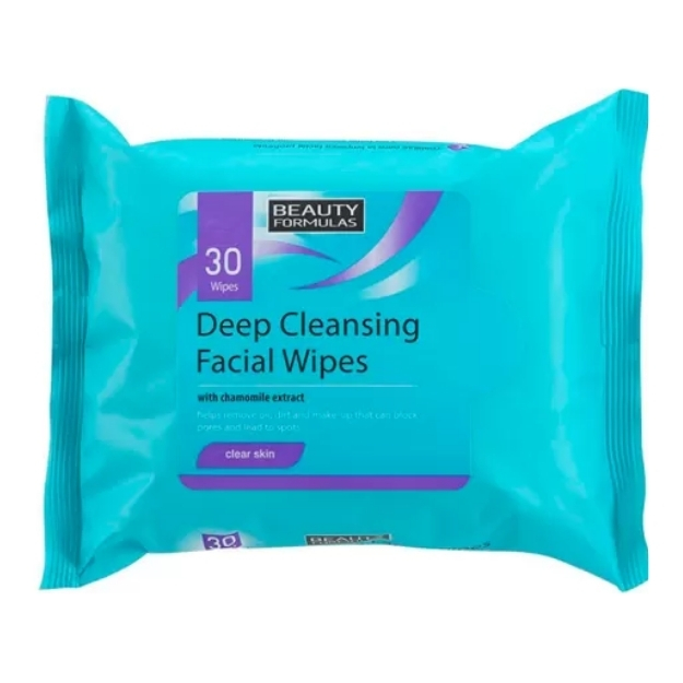 BEAUTY FORMULAS DEEP CLEANSING BIODEGRADABLE FACIAL WIPES 25S