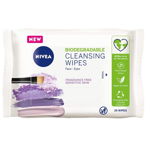 BEAUTY FORMULAS SENSITIVE BIODEGRADABLE CLEANSING WIPES 25S