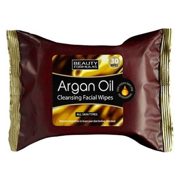 BEAUTY FORMULAS ARGAN OIL BIODEGRADABLE FACIAL WIPES 25S