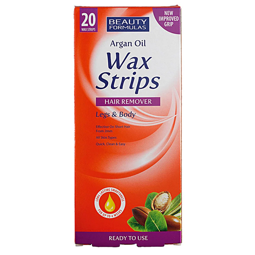 BEAUTY FORMULAS ARGAN OIL WAX STRIPS FOR LEGS & BODY 20S