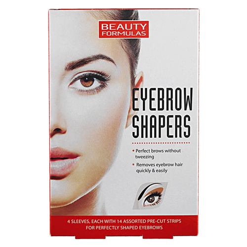 BEAUTY FORMULAS EYEBROW SHAPERS 4 SLEEVES WITH 14 ASSTD PRE CUT STRIPS