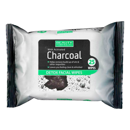 BEAUTY FORMULAS CHARCOAL FACIAL WIPES 25S
