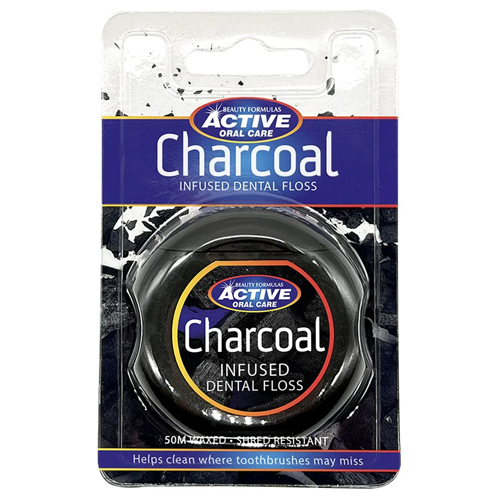ACTIVE ORAL CARE CHARCOAL FLOSS 50M