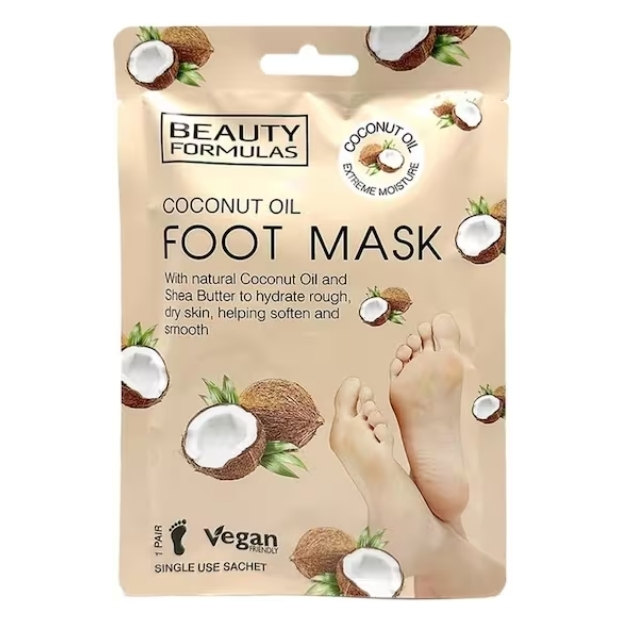 BEAUTY FORMULAS COCONUT FOOT MASK 1 PAIR