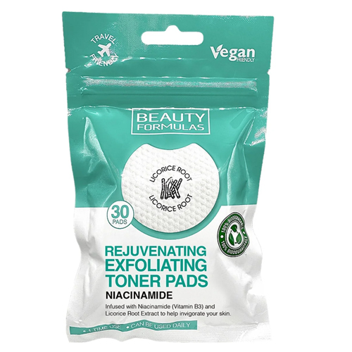 BEAUTY FORMULAS NIACINAMIDE EXFOLIATING TONER PADS 30S