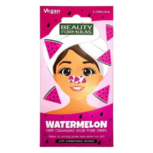 BEAUTY FORMULAS WATERMELON NOSE PORE STRIPS 6S