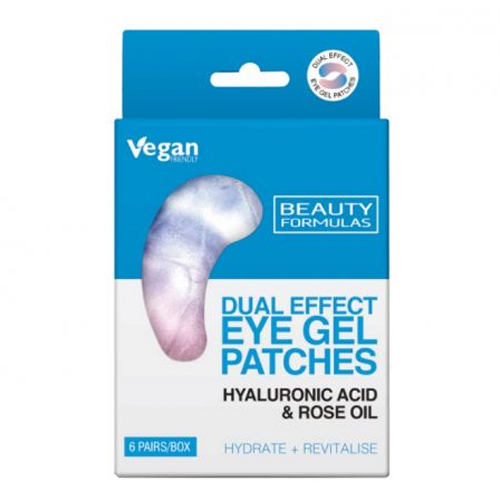 BEAUTY FORMULAS HYALURONIC ACID & ROSE OIL DUAL EFFECT EYE GEL PATCHES 6 PAIRS