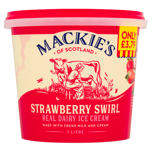 MACKIE'S OF SCOTLAND STRAWBERRY SWIRL PMP £3.79 1L