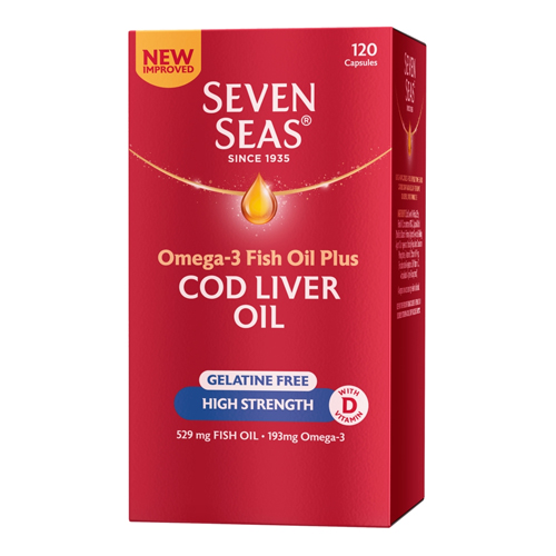 SEVEN SEAS HIGH STRENGTH COD LIVER OIL GELATINE FREE 120S