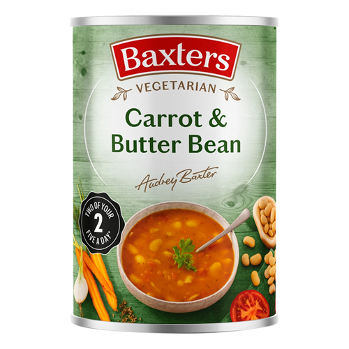 BAXTERS VEGETARIAN CARROT & BUTTER BEAN 400G