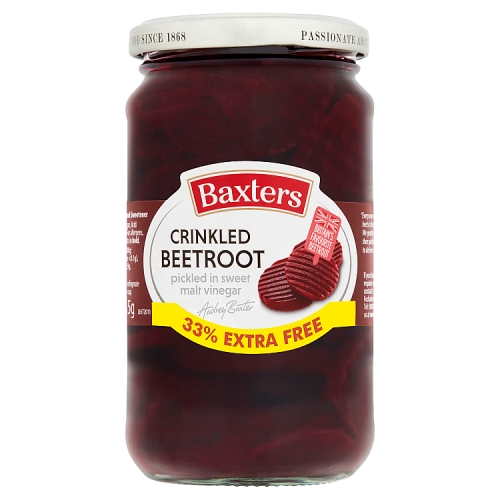 BAXTERS CRINKLE CUT BEETROOT 33% EXTRA FREE 455G