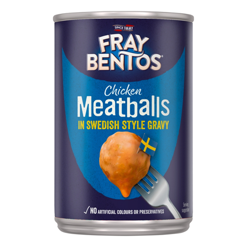 FRAY BENTOS CHICKEN MEATBALLS IN SWEDISH STYLE GRAVY 380G