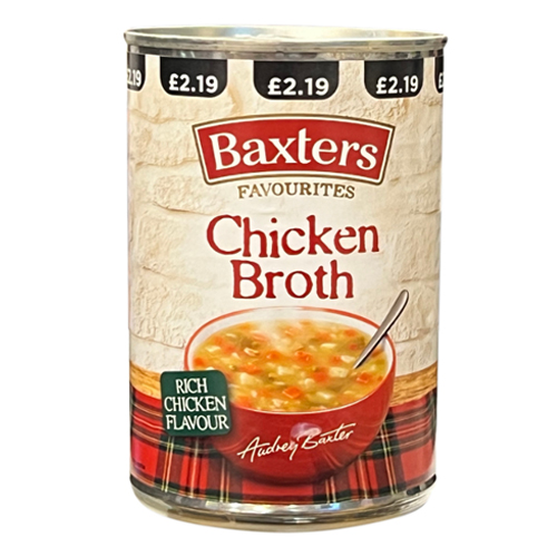 BAXTERS FAVOURITE CHICKEN BROTH PMP £2.19 400G