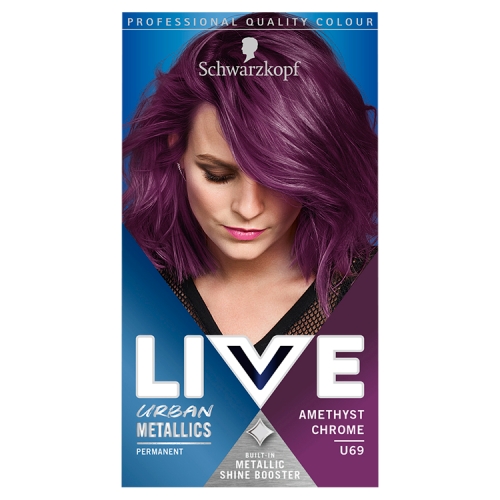 SCHWARZKOPF LIVE URBAN METALLICS PURPLE HAIR DYE AMETHYST CHROME U69 PERMANENT 1PK