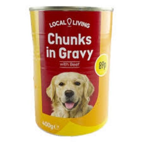 LOCAL LIVING CHUNKS IN GRAVY BEEF FOR DOG PMP 89P 400G