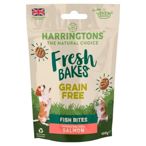 HARRINGTONS FRESH BAKES TREATS - FISH BITES SALMON 100G