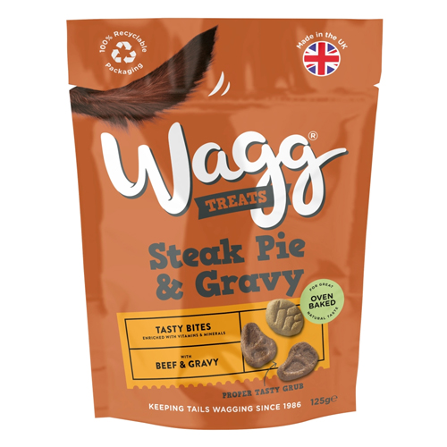 WAGG DOG STEAK PIE & GRAVY TREATS 125G