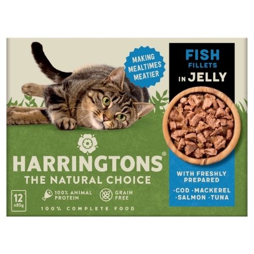 HARRINGTONS WET CAT FISH IN JELLY 85G