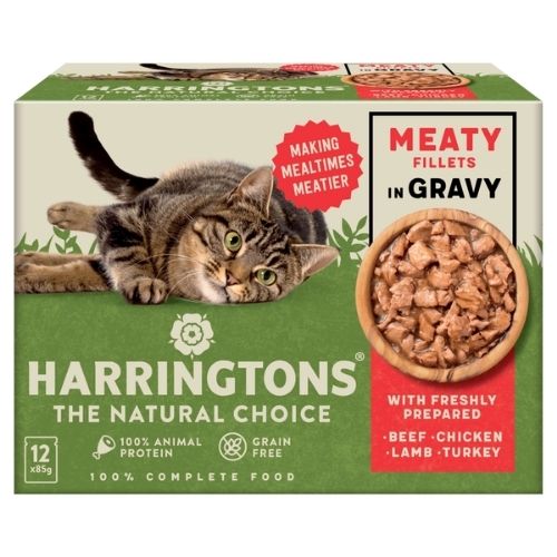 HARRINGTONS WET CAT MEAT IN GRAVY 85G