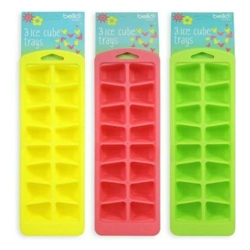 BELLO ICE CUBE TRAYS 3 COLOURS 3PK