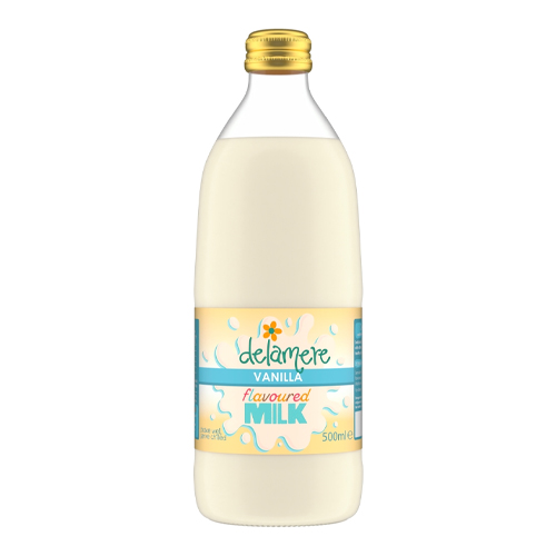 DELAMERE VANILLA FLAVOURED MILK 500ML