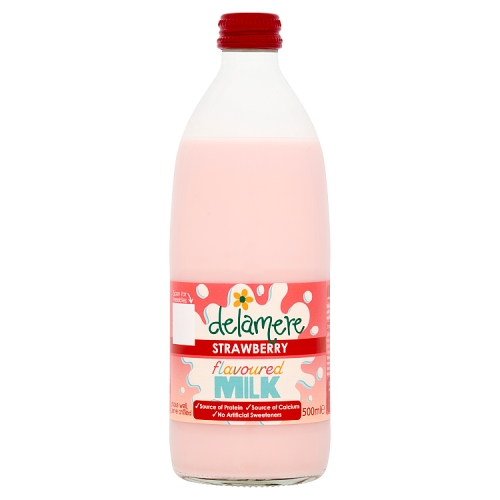DELAMERE STRAW FLAV MILK 500ML