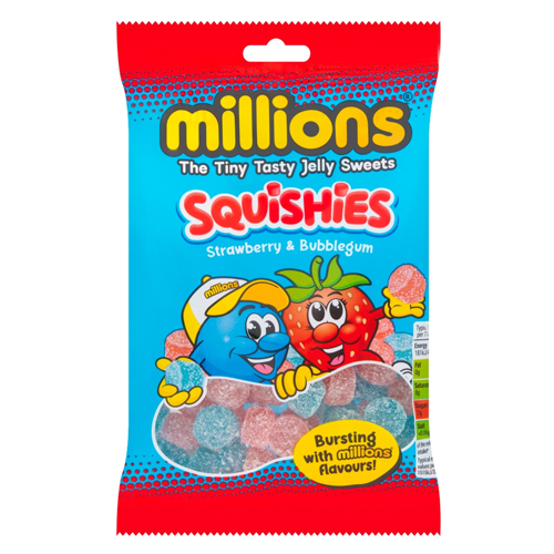 MILLIONS SQUISHIES STRAW & BUBBLEGUM 12X 130G
