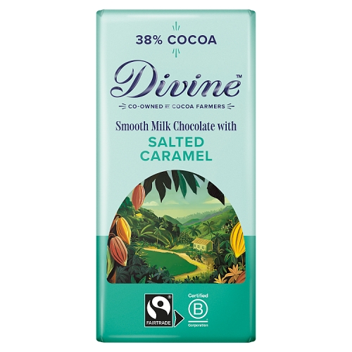 DIVINE SMOOTH MILK CHOCOLATE WITH SALTED CARAMEL 90G