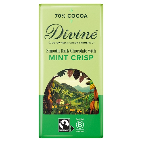 DIVINE SMOOTH DARK CHOCOLATE WITH MINT CRISP 90G