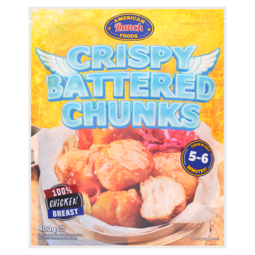 AMERICAN RANCH FOODS CRISPY BATTERED CHUNKS 400G