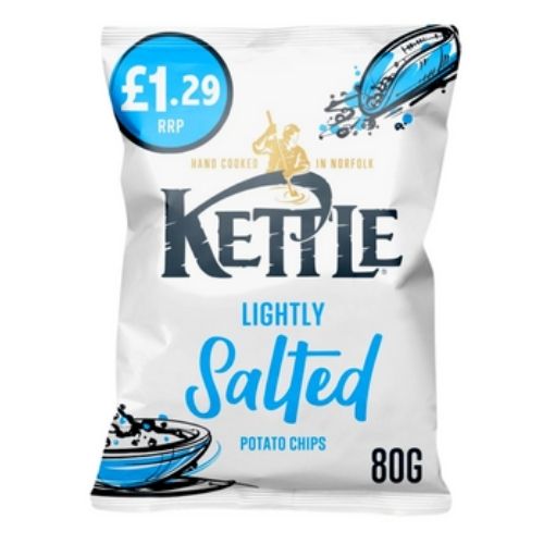 KETTLE LIGHTLY SALTED CRISPS PMP £1.29 80G