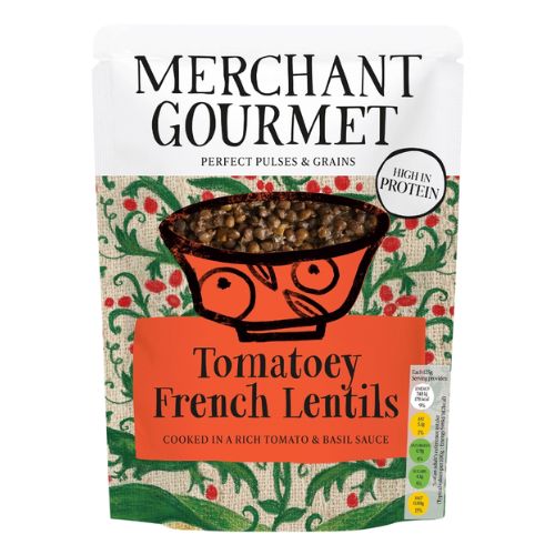 MERCHANT GOURMET PUY LENTILS WITH SUNDRIED TOMAOES & BASIL 250G