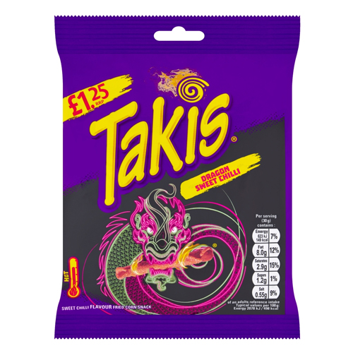 TAKIS DRAGON SWEET CHILLI PMP £1.25 55G
