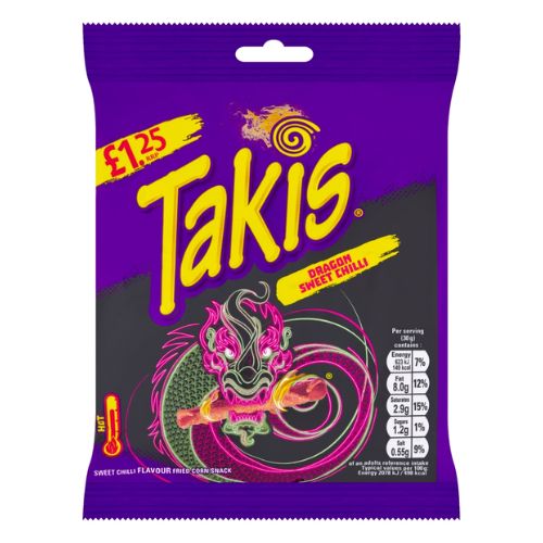 TAKIS BLUE HEAT SEASONED CHILLI & LIME FRIED CORN 100G