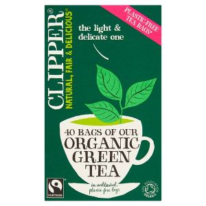 CLIPPER FAIRTRADE ORGANIC GREEN TEA BAGS 40'S