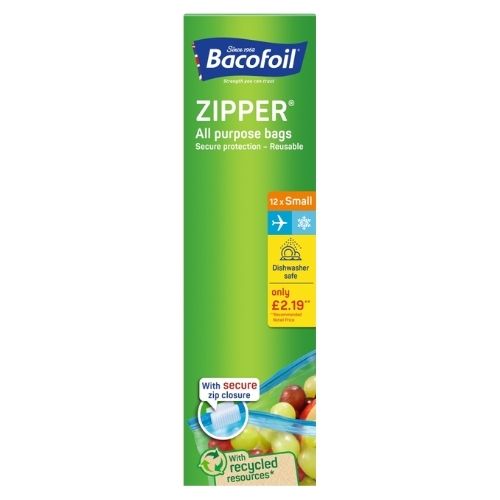 BACOFOIL ALL PURPOSE 1L ZIPPER BAGS PMP £2.19 1L