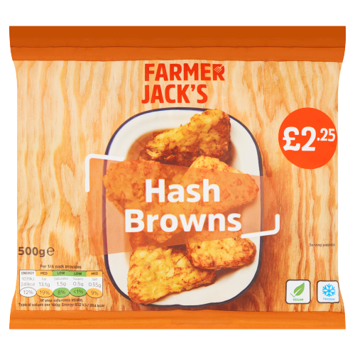 FARMER JACK'S HASH BROWNS PMP £2.25 500G