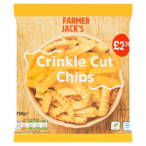 FARMER JACK'S CRINKLE CUT CHIPS PMP £2.39 750G