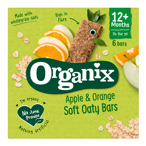ORGANIX APPLE & ORANGE SOFT OATY BARS 12+MONTHS 6PK 23G