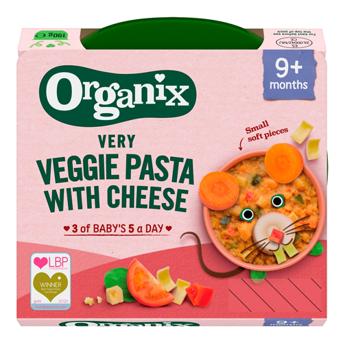 ORGANIX VERY VEGGIE PASTA WITH CHEESE 9+ MONTHS 190G