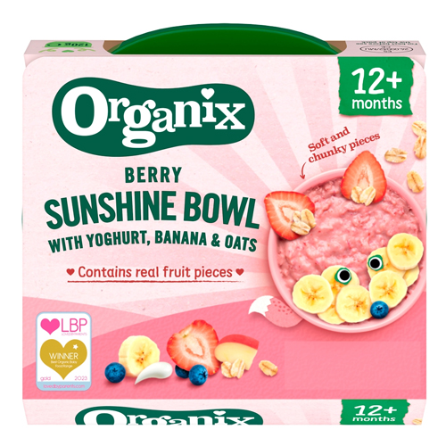 ORGANIX BERRY SUNSHINE BOWL WITH YOGHURT, BANANA & OATS 12 MONTHS+ 120G