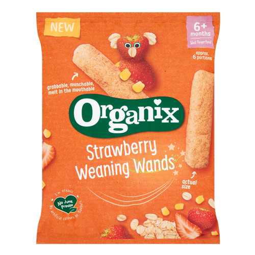 ORGANIX STRAWBERRY WEANING WANDS 6+ MONTHS 25G